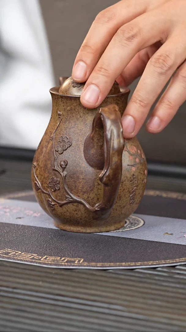 【闪购商品】紫砂茶壶PHJ 柴烧 梅瓶 300cc