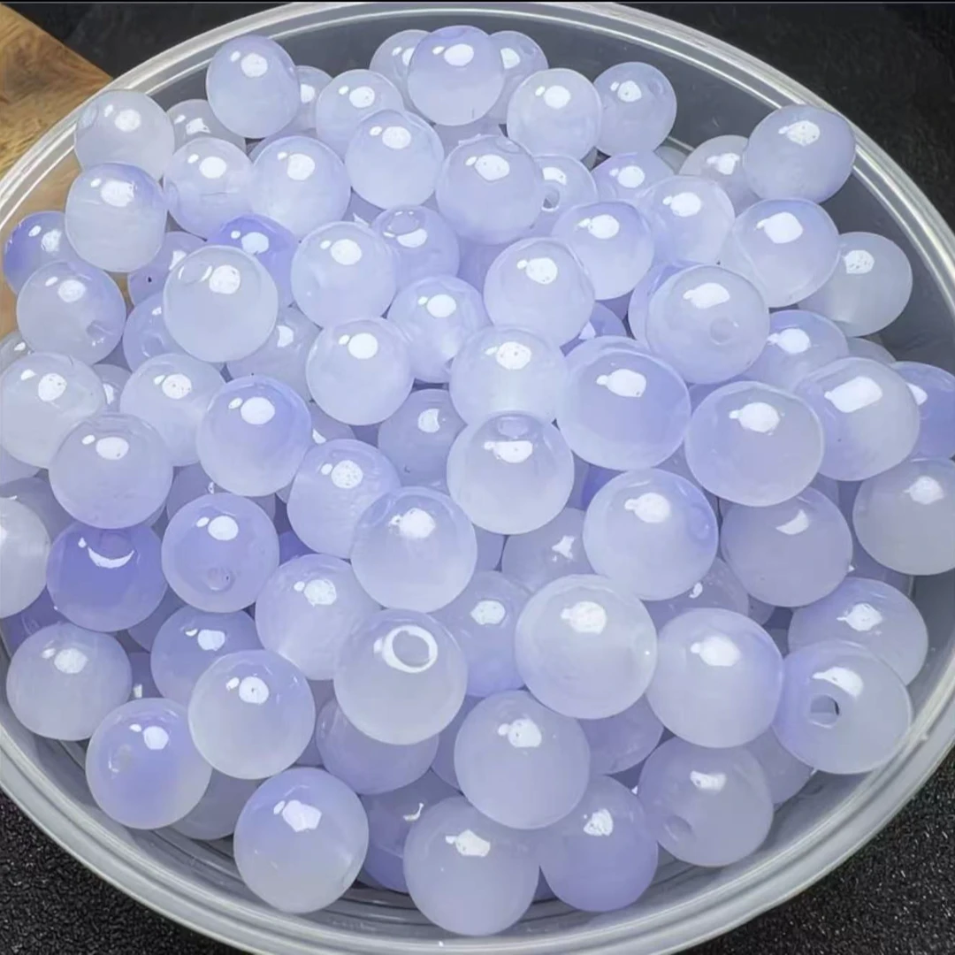 盐系玉碎玻璃琉璃圆珠散珠用于DIY