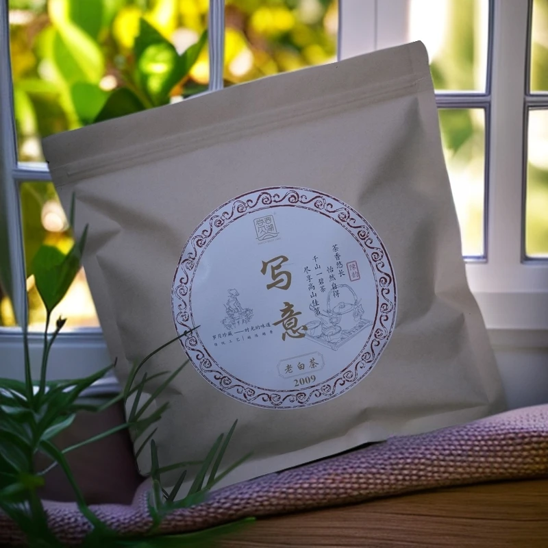 赏西湖·写意·2009年老白茶寿眉茶饼357克