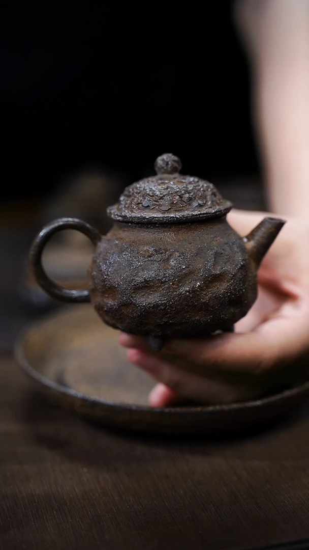 全手工制作  古南蛮三足后手壶