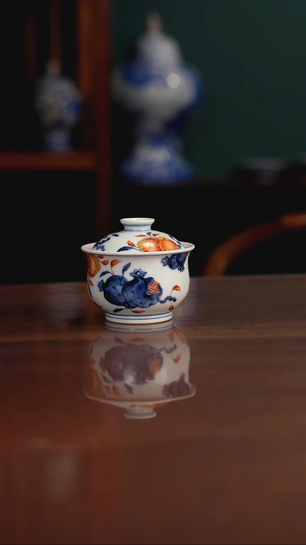 青韵堂 三多盖碗