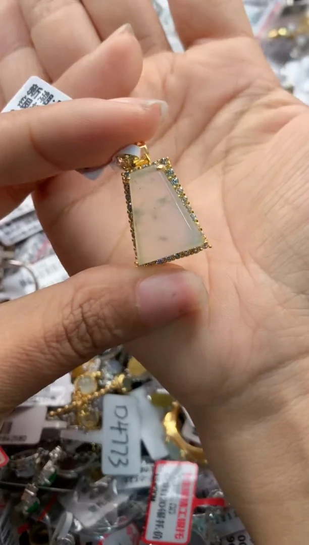 银S925镶嵌戒指翡翠777   3