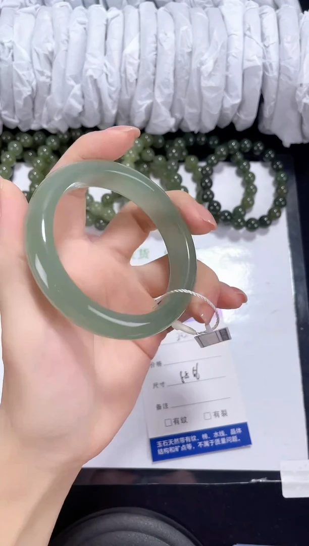 未镶嵌东陵石东陵玉030 烟青色 55-56