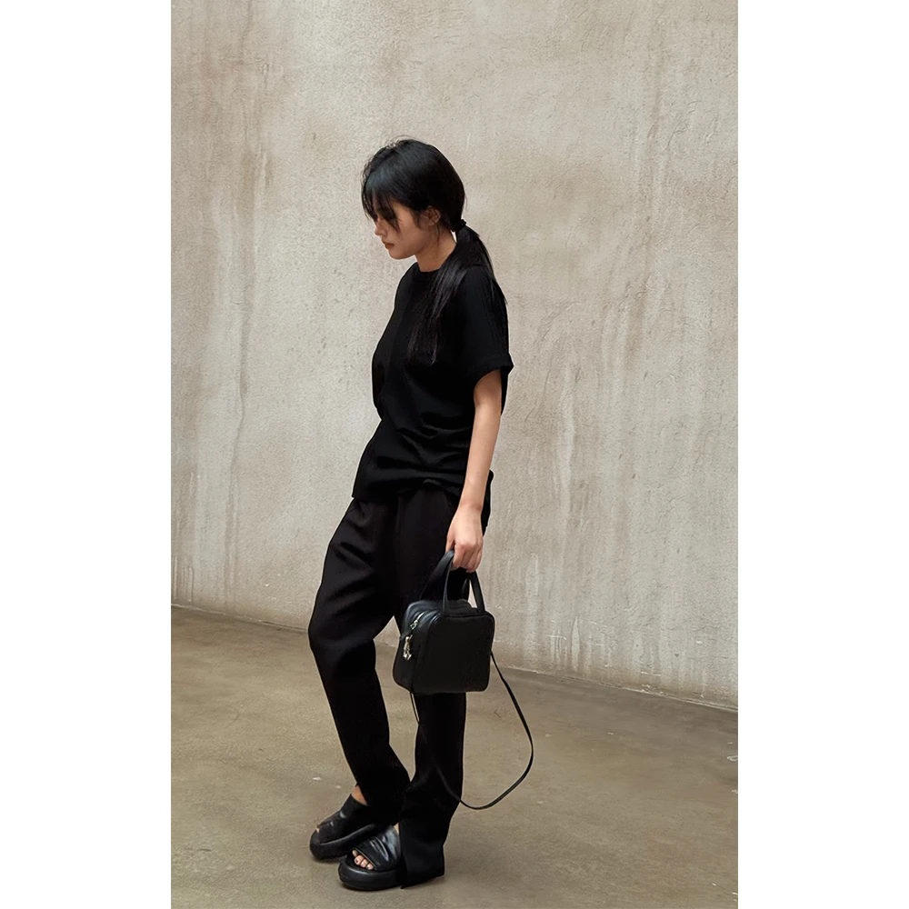 LA CALLA东方哲学中缝圆领短袖T恤YY-M-5383