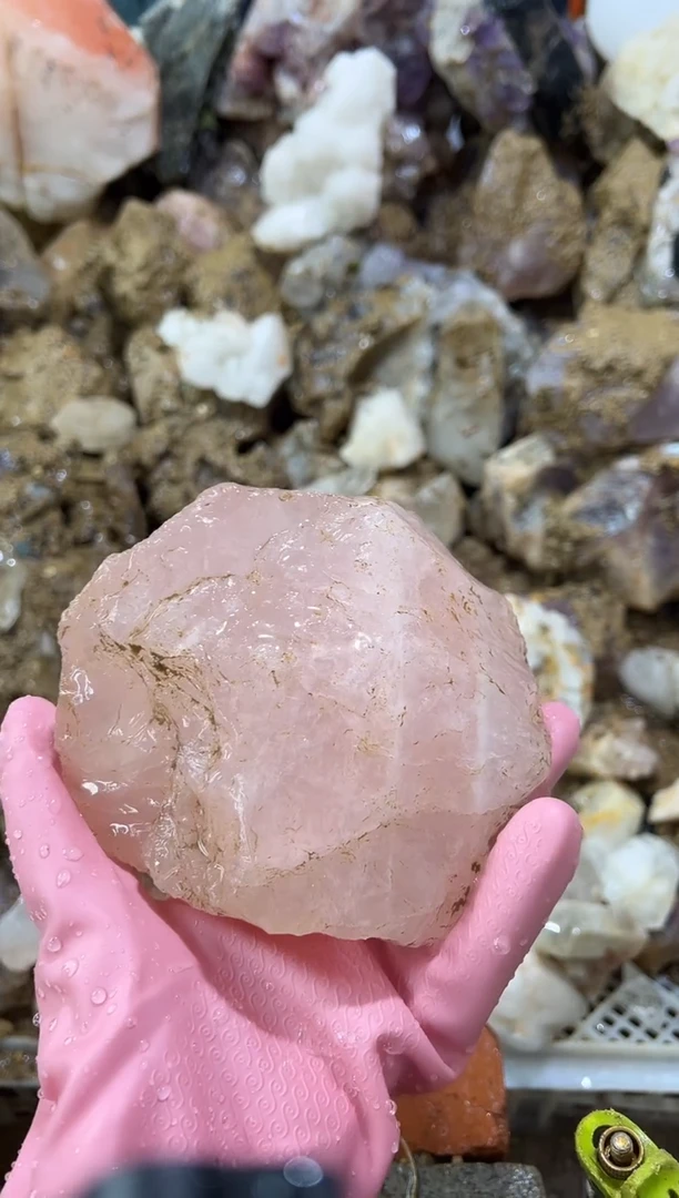 未镶嵌大型摆件（非配饰）水晶粉水晶 838