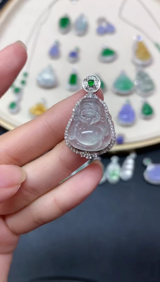 【闪购商品】翡翠吊坠(不含链)18K金镶嵌吊坠A356|9800