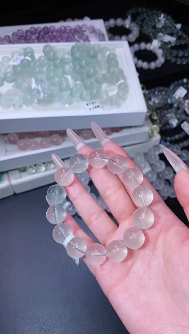手链未镶嵌萤石524.3绿萤石手串 微色差多样性发其一
