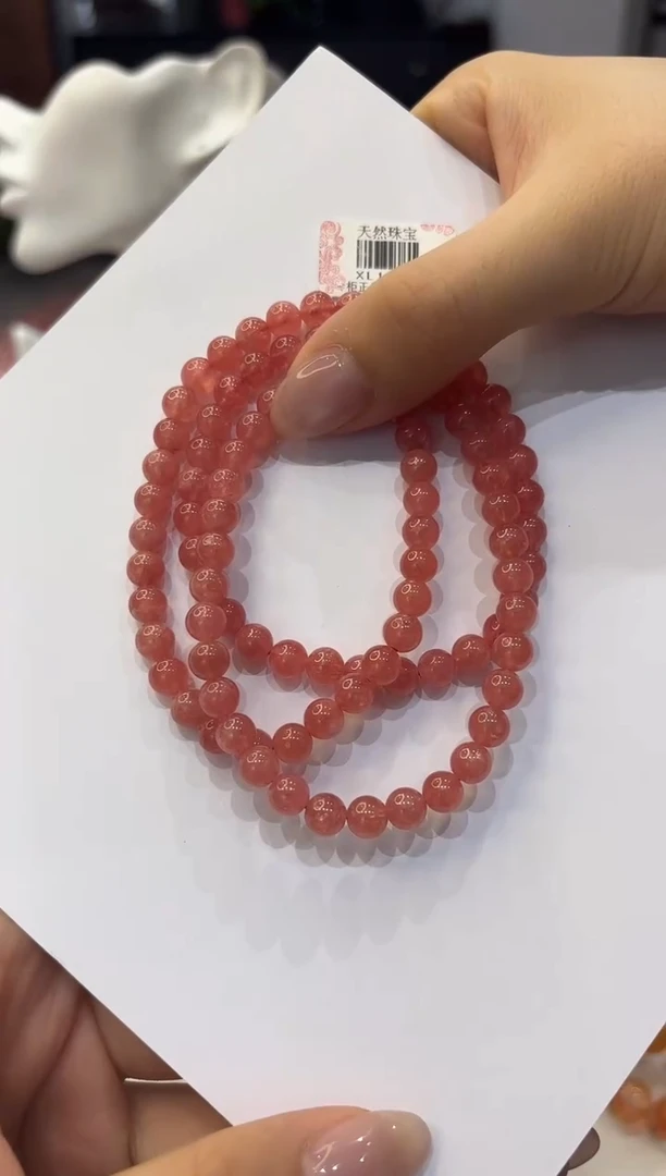 菱锰矿（红纹石）未镶嵌手串XL1678红纹石三圈6+多样性发一