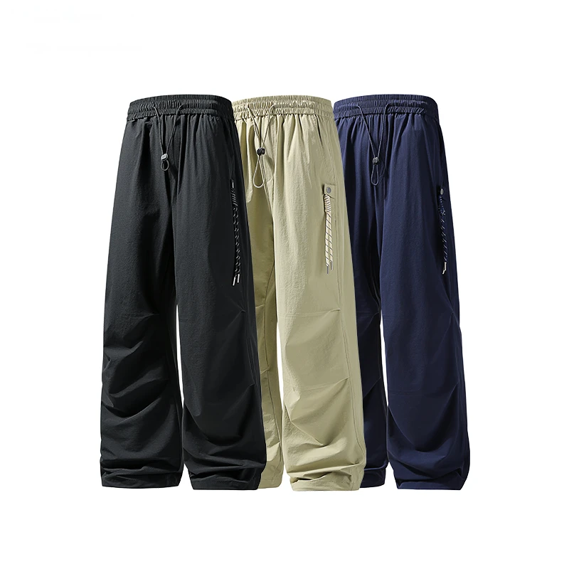 『山野自由 · HT』“冰感透气面料”冲锋运动裤高街美式直筒阔腿长裤