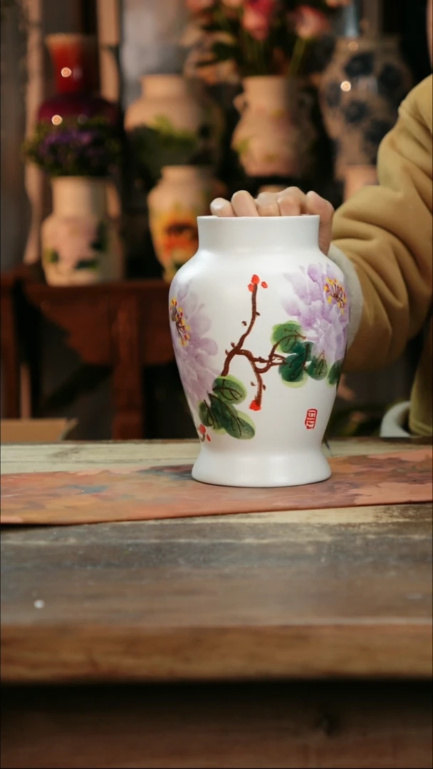 【闪购商品】瓷片景德镇纯手工釉下彩精品花瓶