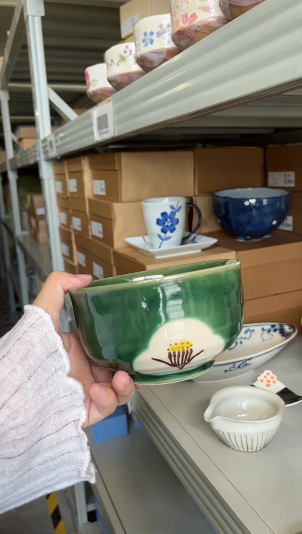 瓷片福利 织部椿花多用碗