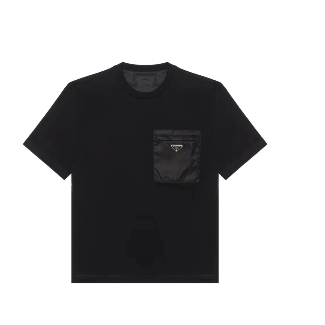 Prada/普拉达 Logo徽标圆领短袖T恤 男款 黑色 ty