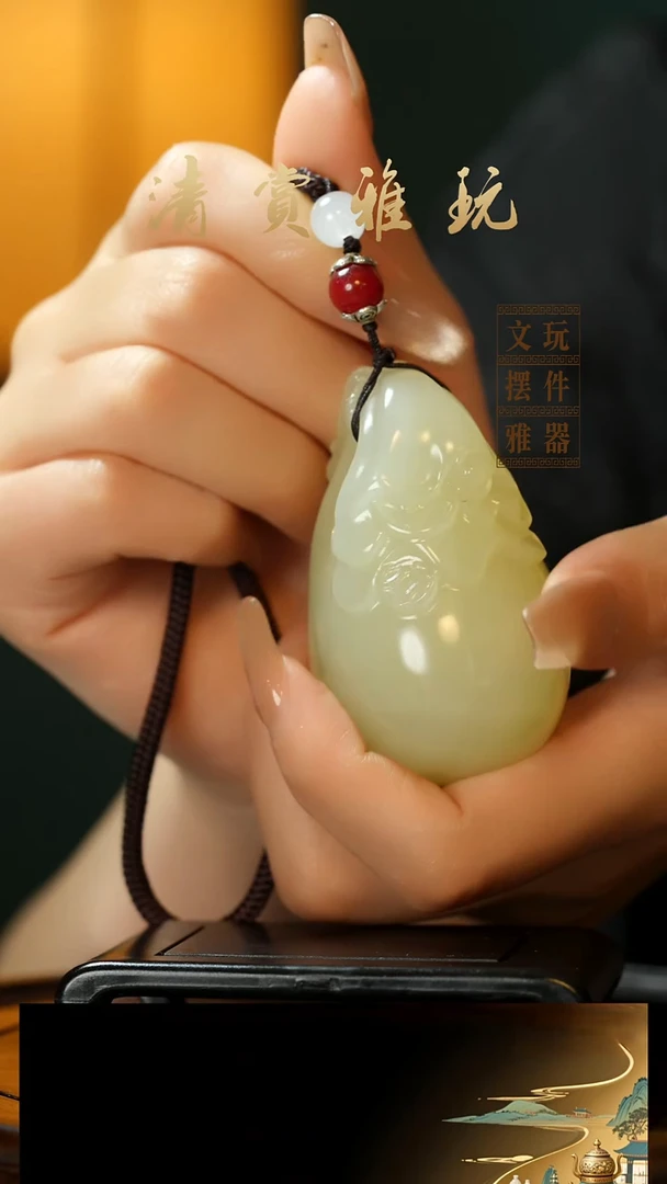 玉《福袋》手把件摆件