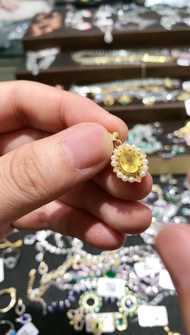 【闪购商品】蓝宝石颈饰银S925镶嵌吊坠