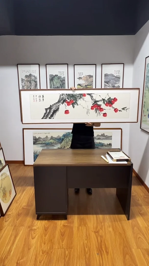 国画青豆  160*45 万事顺意
