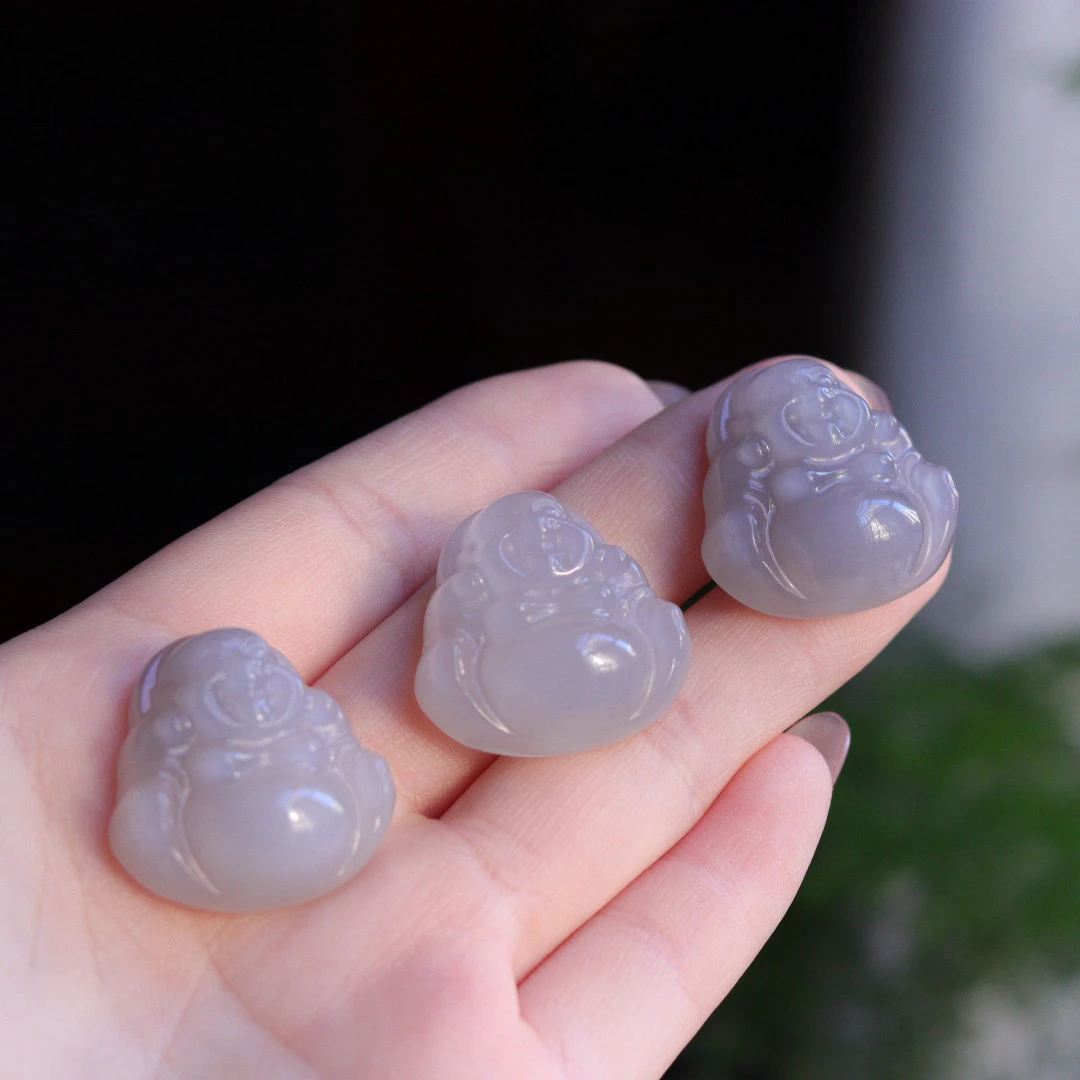 【须尽欢】瑾玉 和田玉烟紫大肚佛 约25*26*9.7 C0947-2多样发一