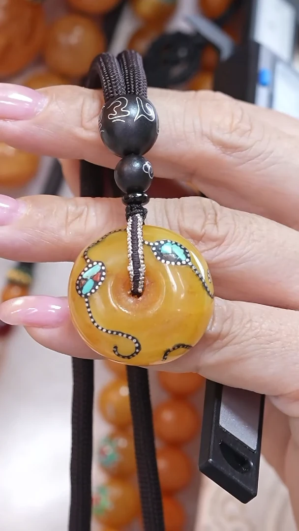 蜜蜡颈饰未镶嵌4364天然蜜蜡珠宝奇石云端妖孽全部保真