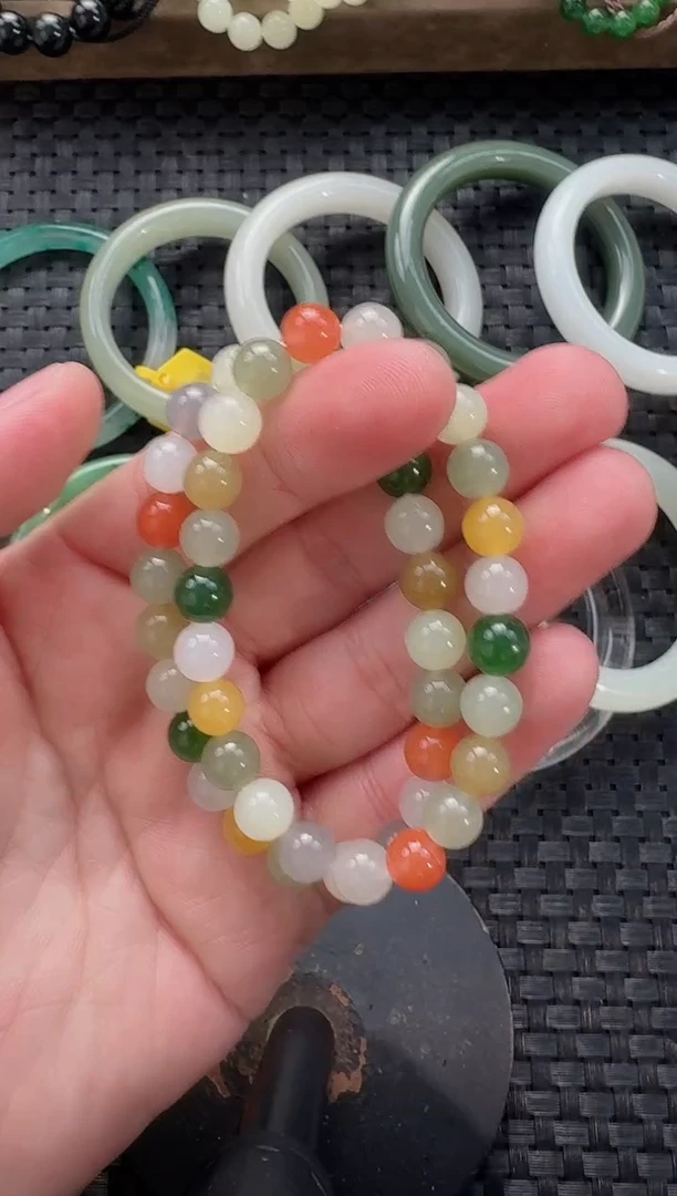颈饰未镶嵌和田玉8mm多宝手串（多样性发货拍一发一）