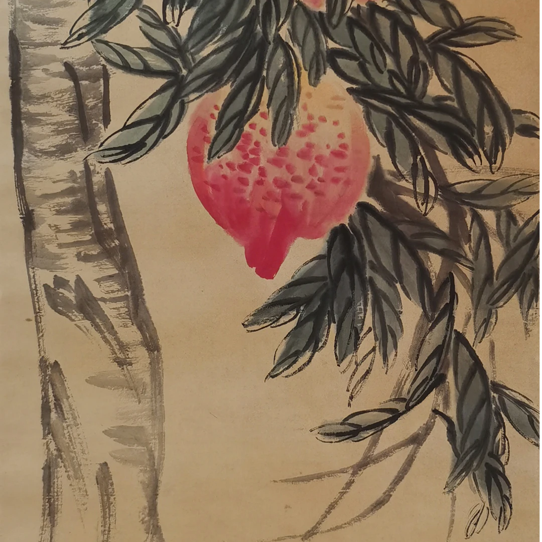 【辽拍美术】桃 V250709-2-698   4.5平尺   纸本镜片 lj1130