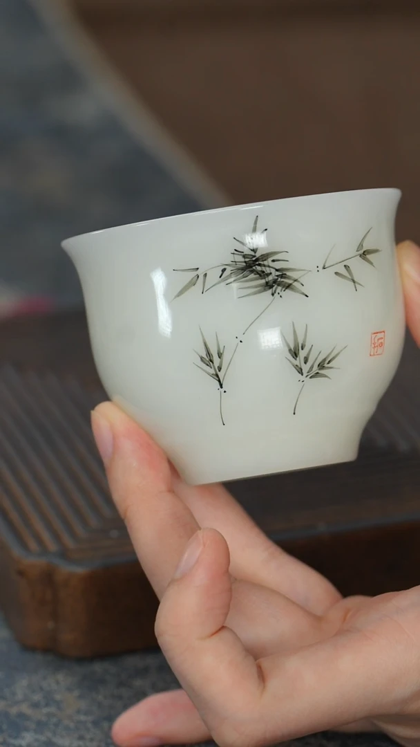 【冰种璞玉墨竹杯】【12西泠礼盒】