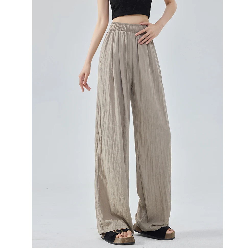 山本裤薄款女夏季2025新款高腰宽松垂感拖地显瘦慵懒冰丝休闲裤