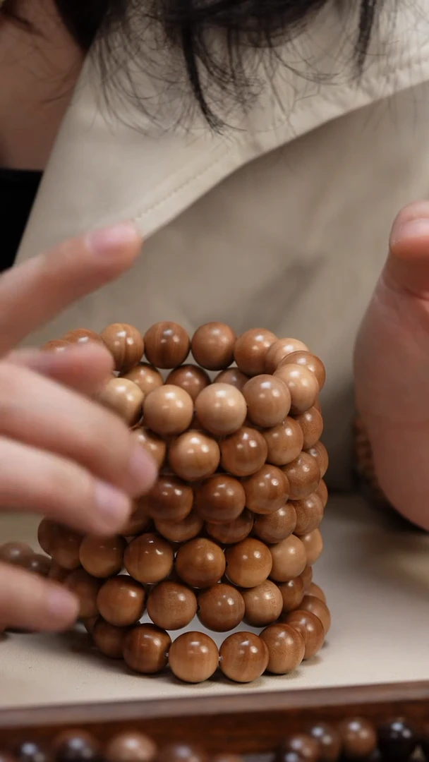 檀香木手串/手链老山檀香1.5圆珠单圈白檀香多样式发其一