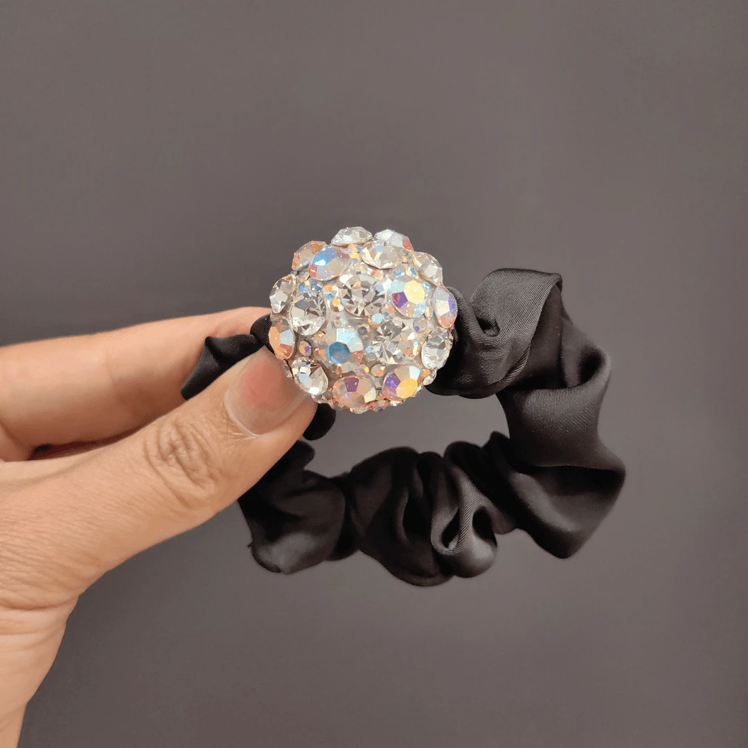 韩国施家钻水晶发绳网红款面膜圈头绳2024款丸子头发绳高弹力皮筋