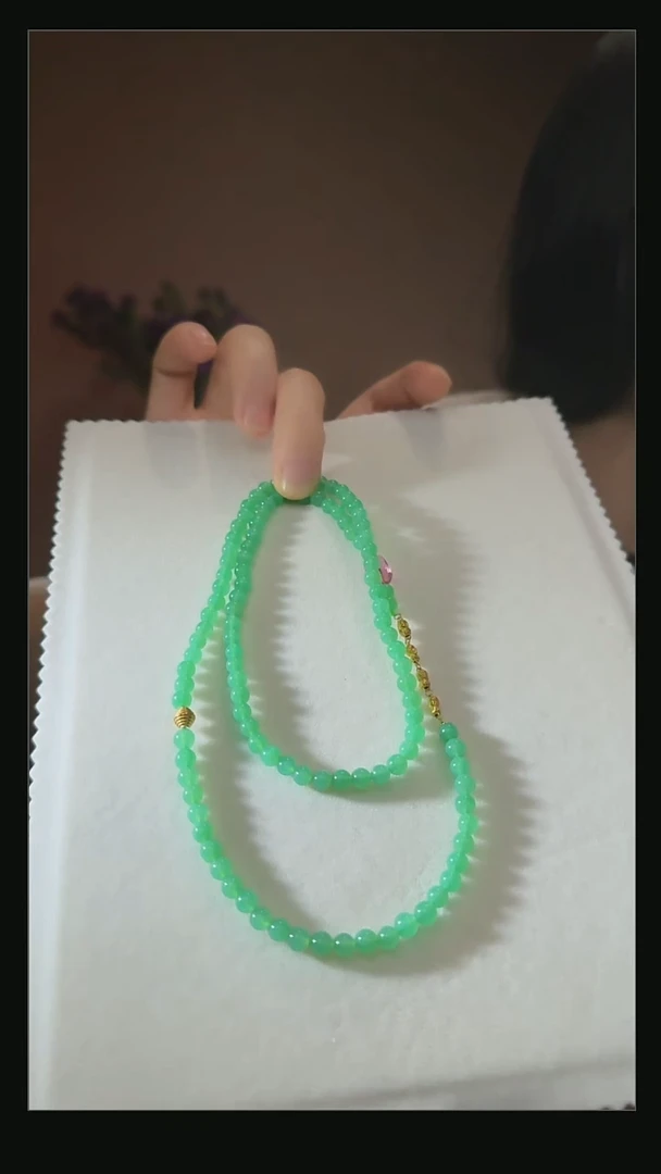 玛瑙/玉髓项链18K金镶嵌天然澳玉项链