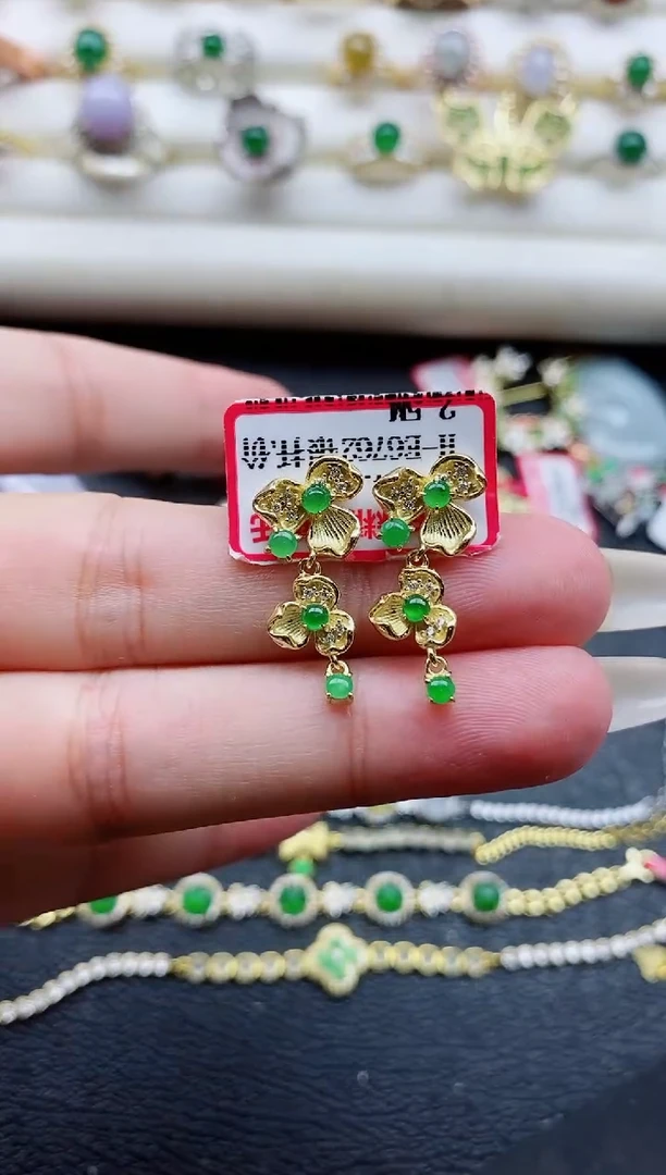 银S925镶嵌戒指翡翠1