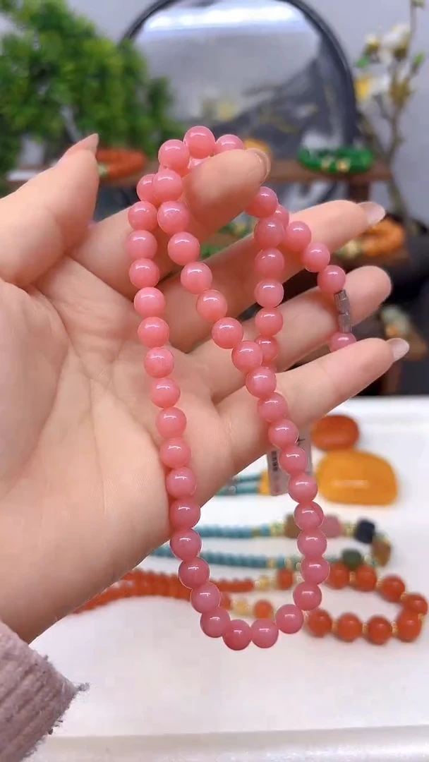 菱锰矿（红纹石）未镶嵌颈饰X614