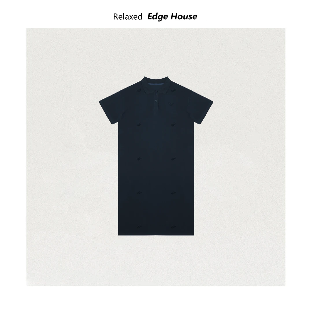 【呵呵家】三角POLO裙 极简老钱风翻领短袖POLO领连衣裙 1306