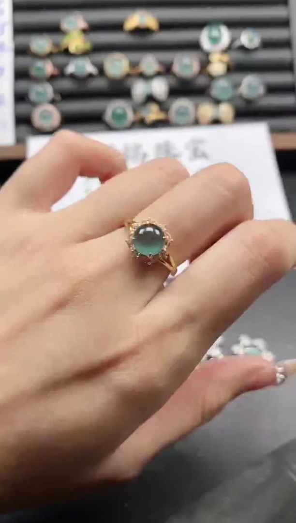 银S925镶嵌戒指翡翠5151-66