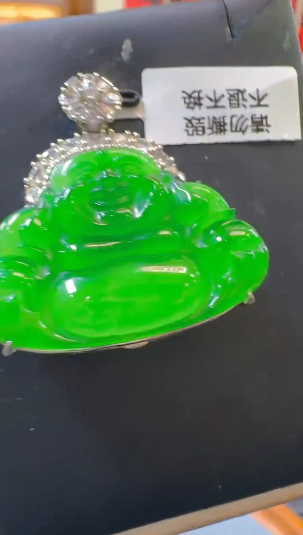 吊坠(赠链)银S925镶嵌翡翠天然A货翡翠