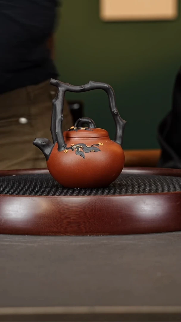 茶壶紫砂茶壶紫砂51GJF东坡提梁 龙山朱砂280cc