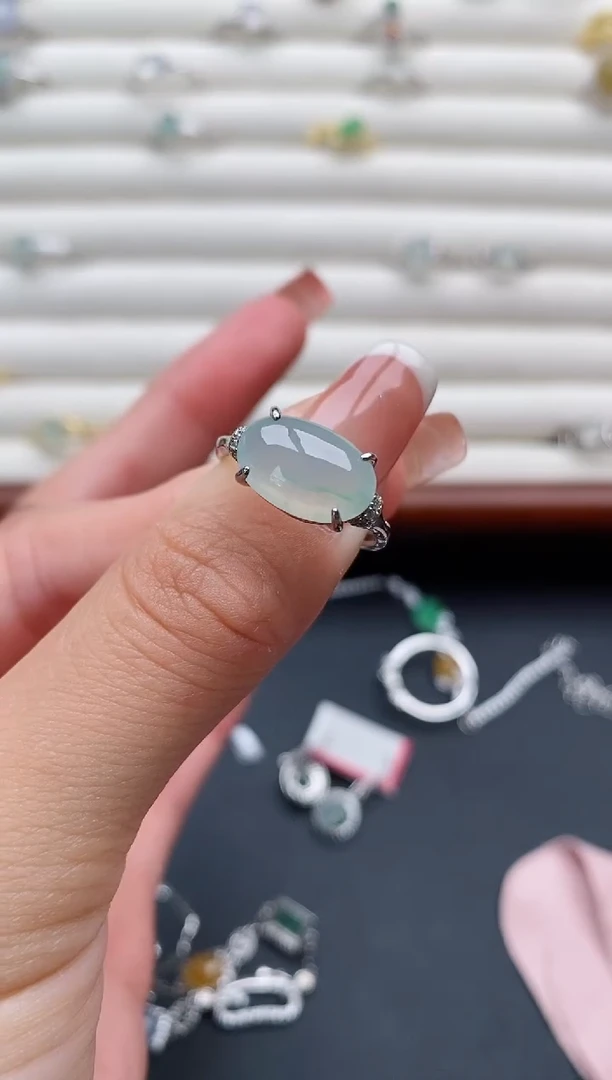 银S925镶嵌戒指翡翠3333333+2