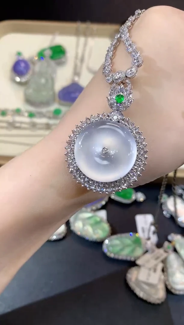 吊坠(不含链)18K金镶嵌翡翠用****593-扣子（不含链扣