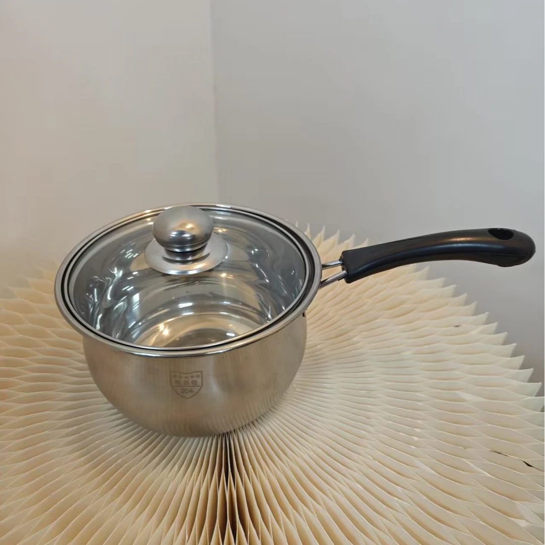 单柄汤锅 带柄带盖家用