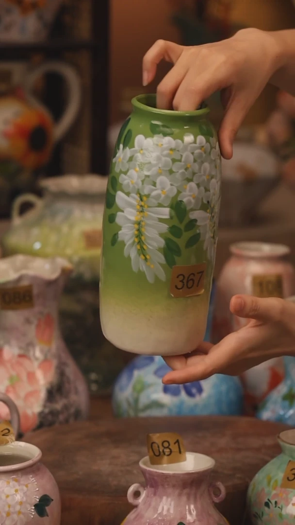 陶瓷367景德镇设计师手作花器摆件侘寂风