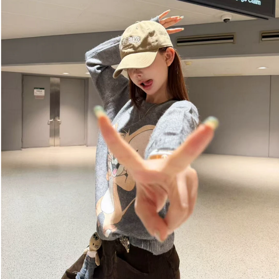 婉君【羊毛杰瑞】羊毛 马海毛 秋冬圆领卡通针织毛衣LWJ25D4M3389