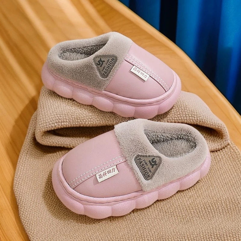 冬季新款儿童棉拖鞋厚底室内女孩宝宝棉鞋男童防水防滑保暖加厚