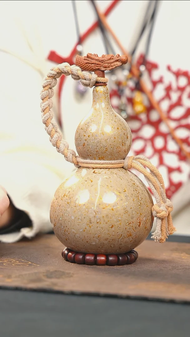 【闪购商品】RZ165漆艺酒葫芦不包手串及旋转底座