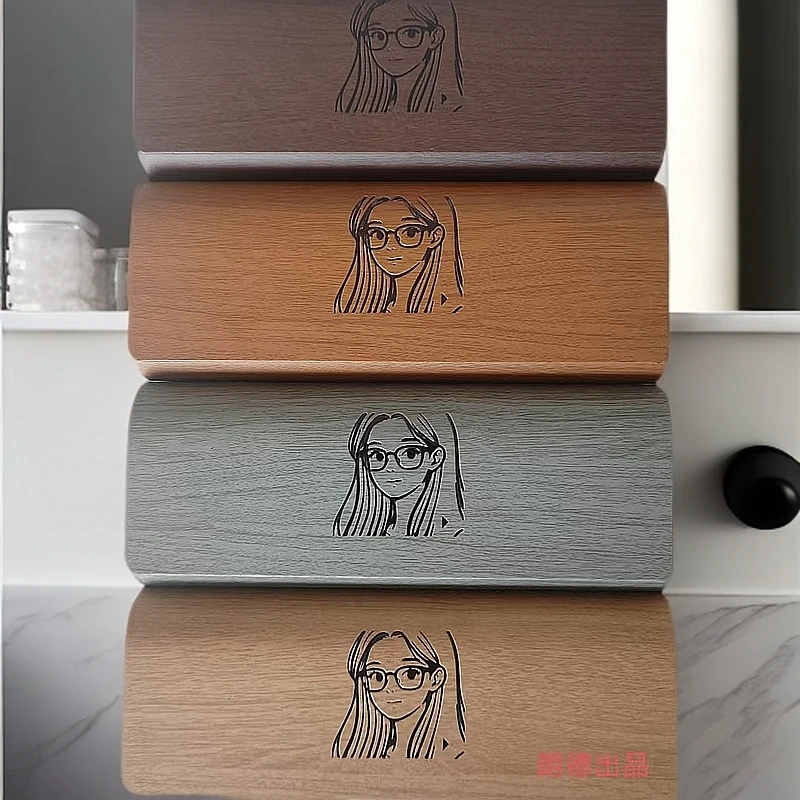 高档磁吸手工眼镜盒抗压便携可定制店名时尚简约设计