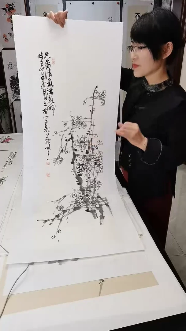 纵使凌云也虚心110*35cm（墨梅）