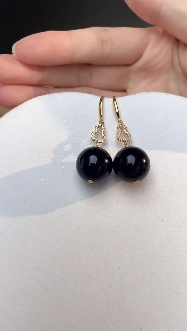 裸石琥珀未镶嵌17+翳珀耳环