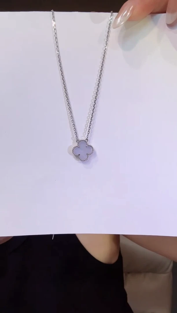 玛瑙/玉髓项链18K金镶嵌紫色