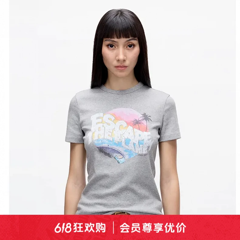 【抗菌防螨】Miss Sixty 圆领短袖女休闲百搭正肩白t恤2025夏季新款