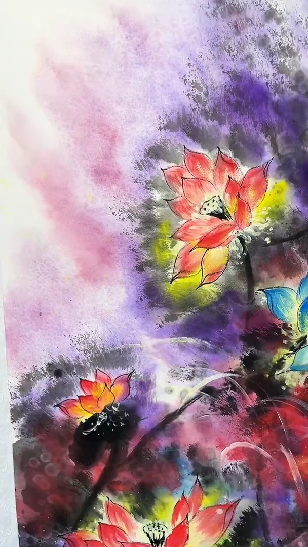 书法刘华亮荷花三尺