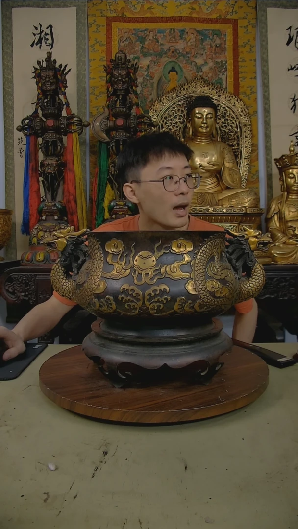 鎏金熏香炉铜器文玩收藏