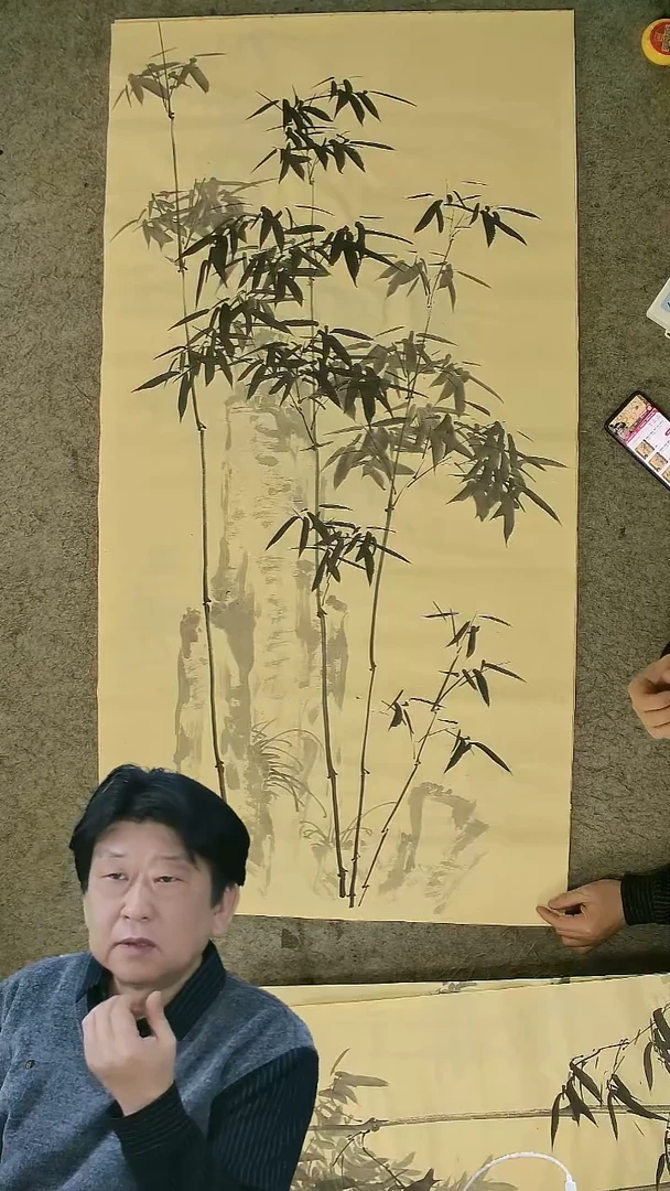 国画四尺整张  墨竹  69*138cm