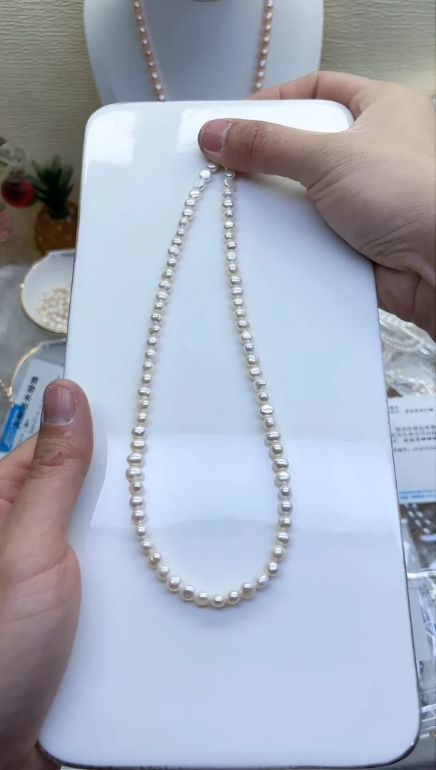【闪购商品】淡水珍珠项链未镶嵌极光白色巴洛克5-6mm